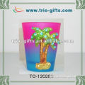 shot glass with bead palm tree / ocean glassware
